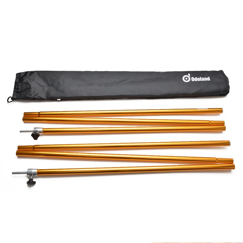 Odoland Adjustable Telescoping Aluminum Tarp and Tent Poles Set of 2 - Collapsible Lightweight for Camping, Backpacking, Hammocks, Sun Shade Shelters, and Awnings - Image 1
